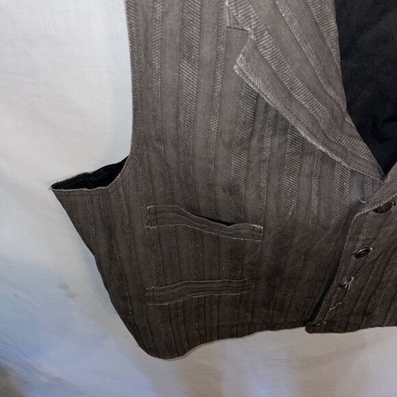 WAH Maker Men’s Western Vest Size 2XL Brown Striped Cowboy Rodeo Outdoors - Picture 6 of 12